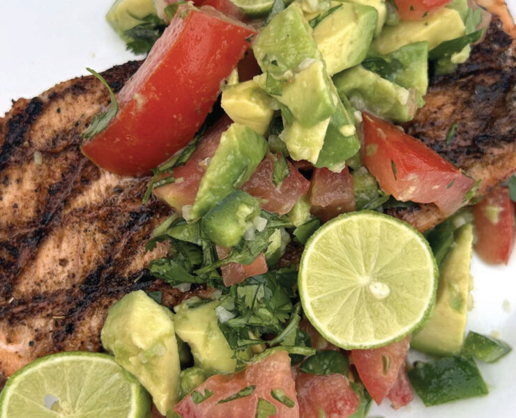 Grilled Southwest Salmon with Avocado Relish