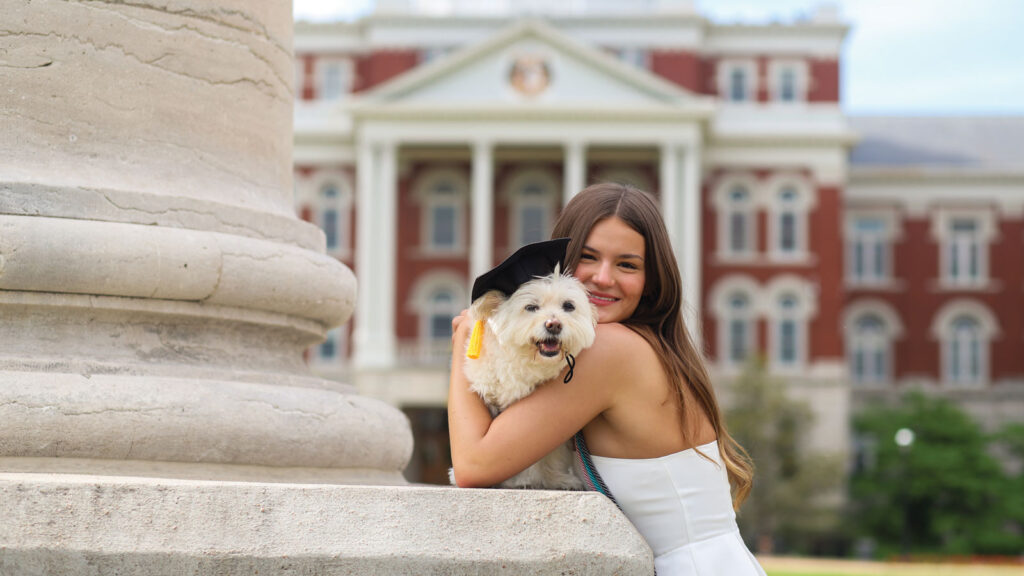 Kylie Somraty and her pup, Coco.