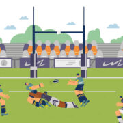 Rugby cartoon illustration