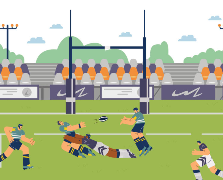 Rugby cartoon illustration