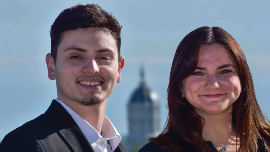 City Council Interns Marcello Sieverin and Lacey Salazar.