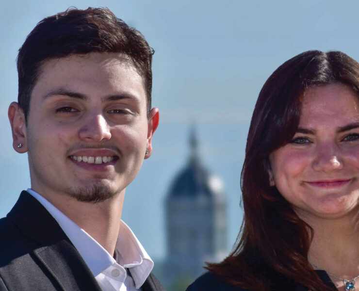 City Council Interns Marcello Sieverin and Lacey Salazar.