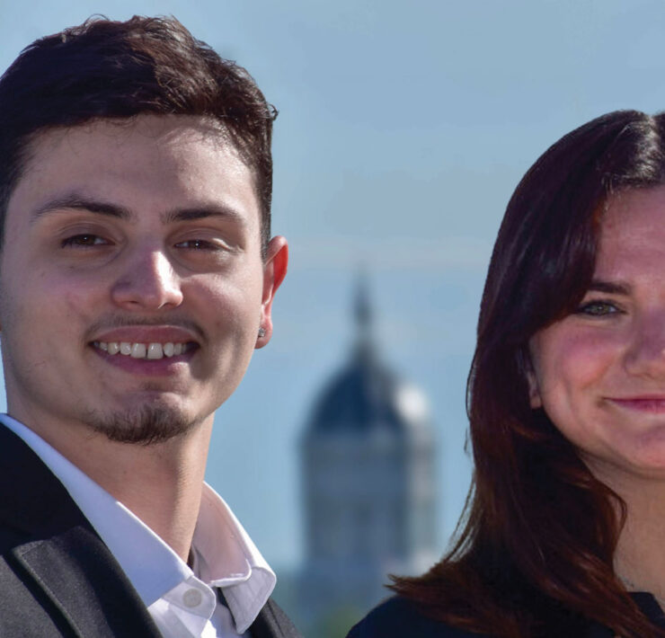 City Council Interns Marcello Sieverin and Lacey Salazar.