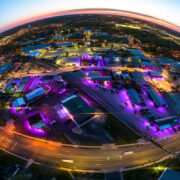 Columbia's Arcade District, seen via a fisheye lens