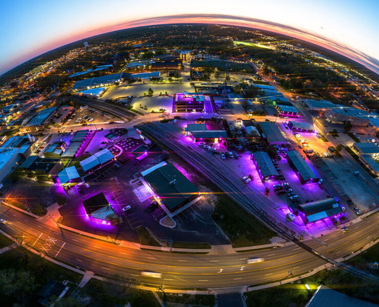 Columbia's Arcade District, seen via a fisheye lens