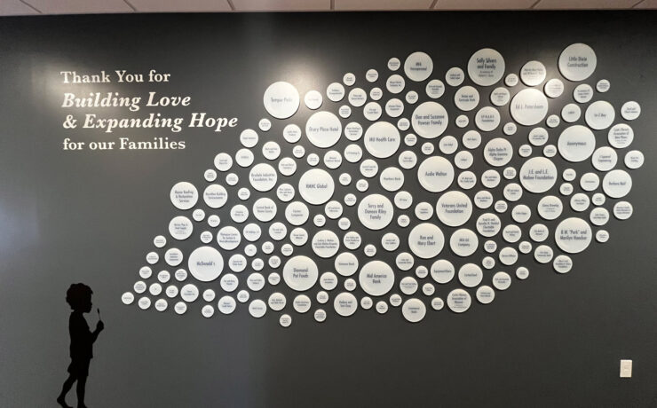 The Donor Wall At The New Ronald Mcdonald House In Columbia Missouri