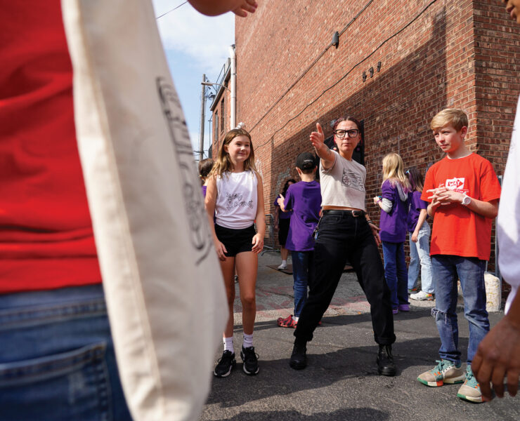 Violet Vonder Haar With A Group Of Campers