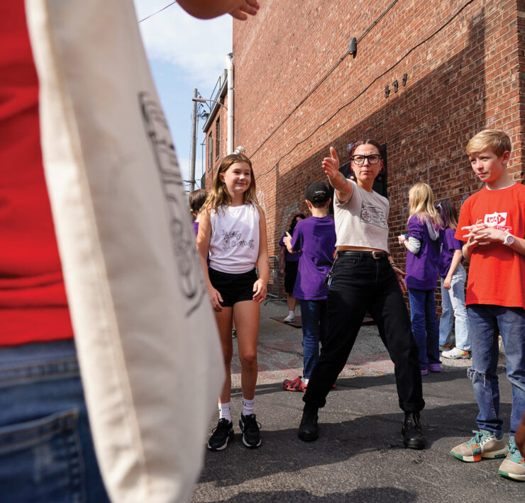 Violet Vonder Haar With A Group Of Campers