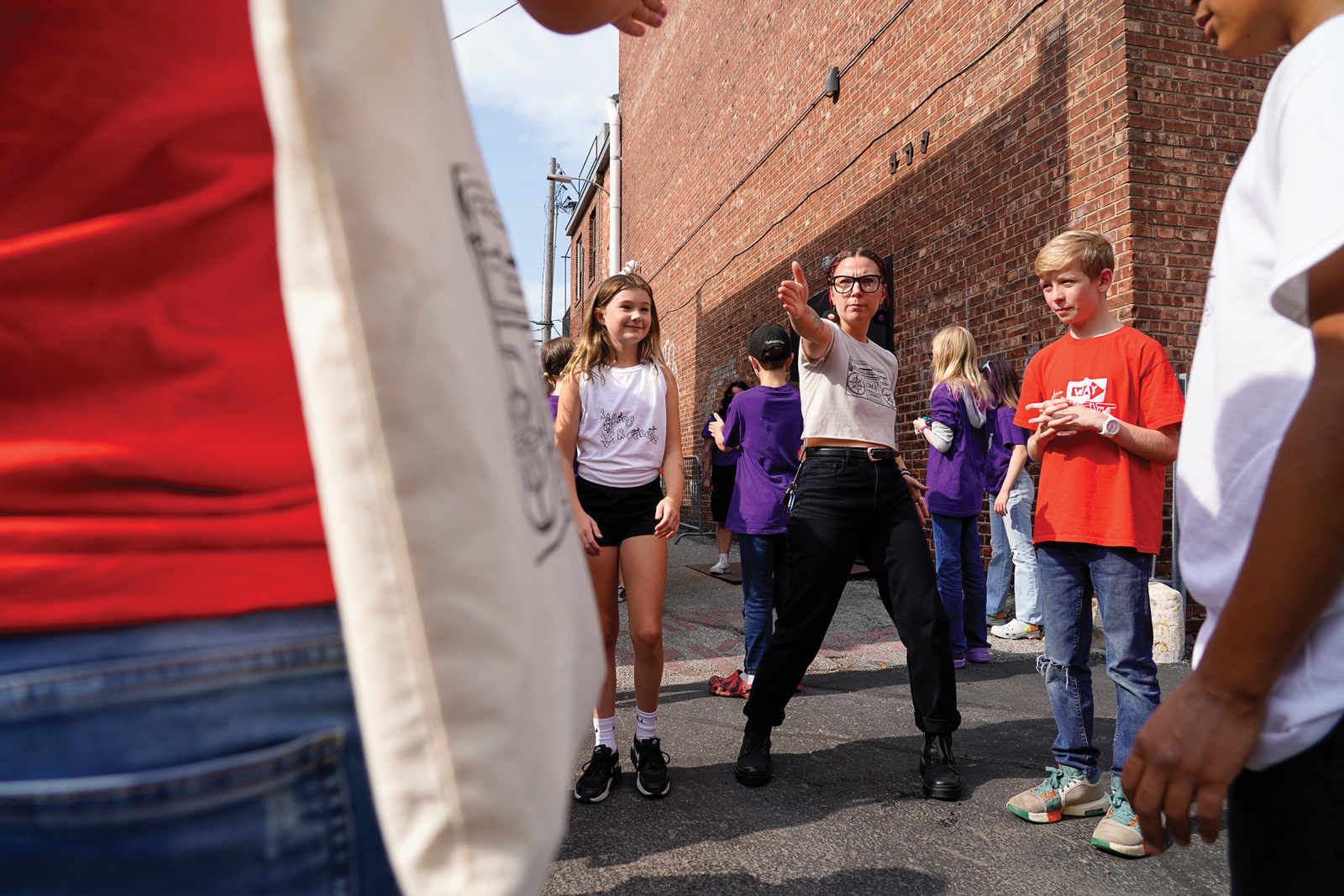 Violet Vonder Haar With A Group Of Campers