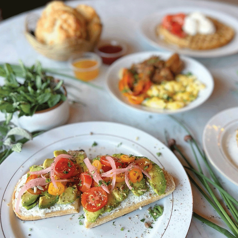 Spread Of Brunch Items From Sage Cafe