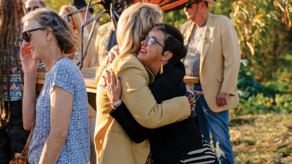 Featured Mayor Barbara Buffaloe Hugging Chamber Ambassador