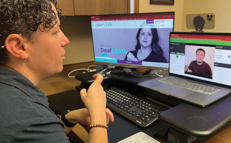 Featured Person Using American Sign Language To Assist A Caller On A Video Crisis Line Call (1)