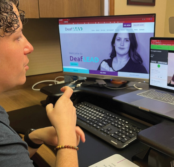 Featured Person Using American Sign Language To Assist A Caller On A Video Crisis Line Call (1)