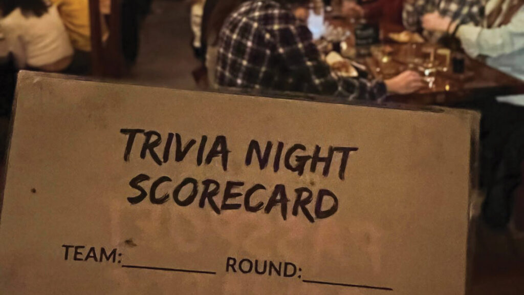 Trivia Scorecard From Gunter Hans