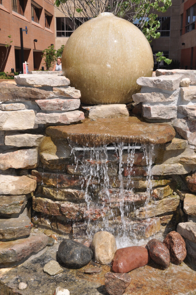 Water Feature At Boone Health Healing Garden