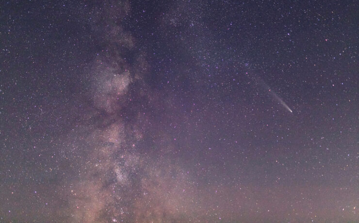 Featured Comet In The Sky Surrounded By Stars