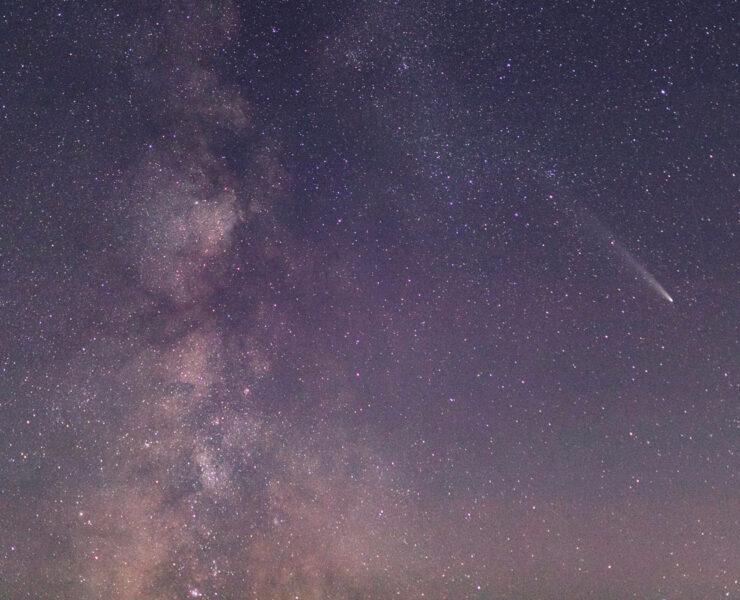 Featured Comet In The Sky Surrounded By Stars