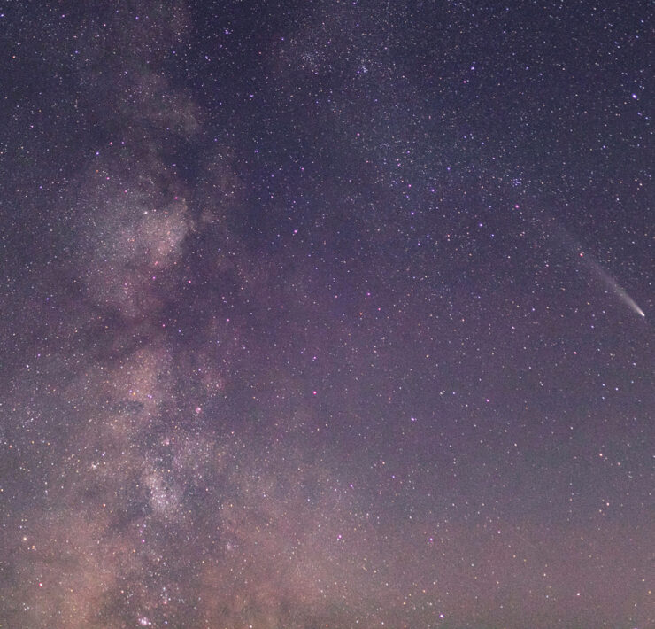 Featured Comet In The Sky Surrounded By Stars