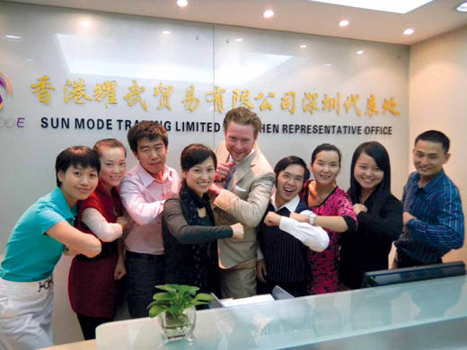Since opening the office in Shenzhen, Potterield's staff has grown from one to nine people. He projects a 300 percent growth in revenue in the next ive years.