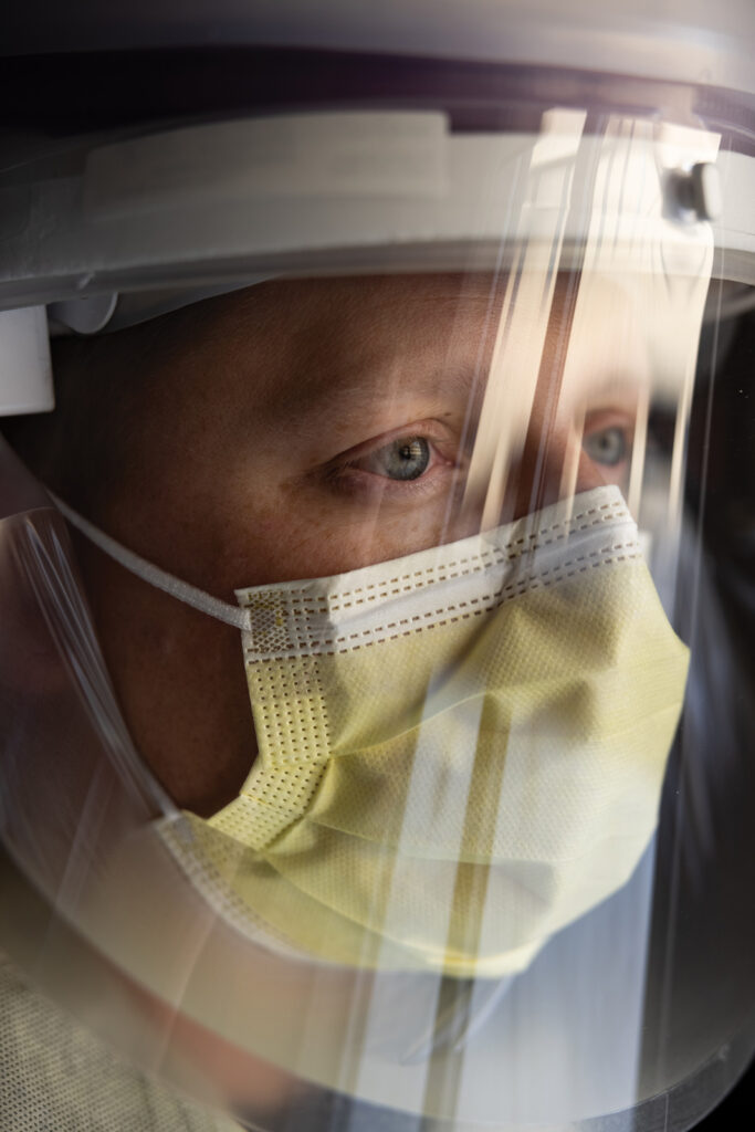 Close Up Portrait Of Tj Headley Through Face Mask