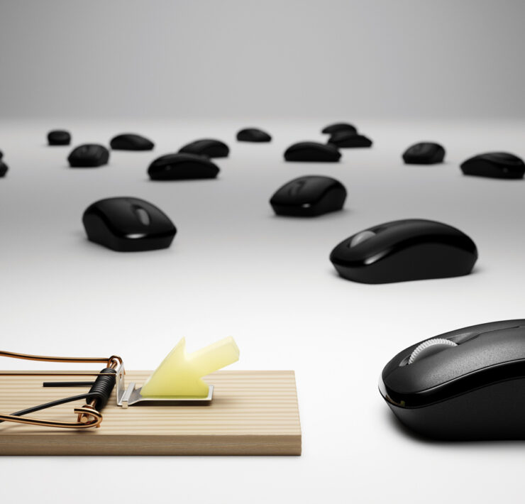 Computer Mouse Clickbait Conceptual Rendering