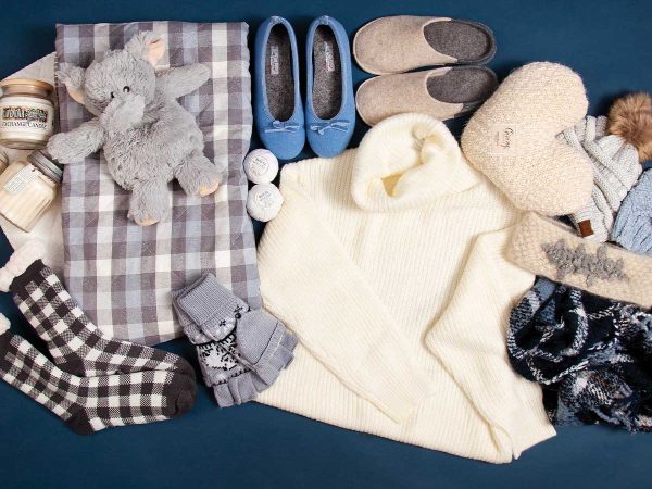 gray and blue slippers