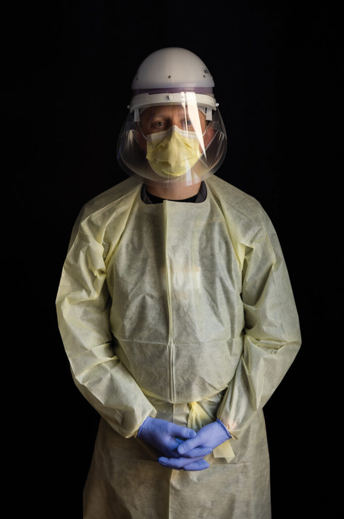 Dramatic Portrait Of Tj Headley Icu Nurse In Covid Era Ppe