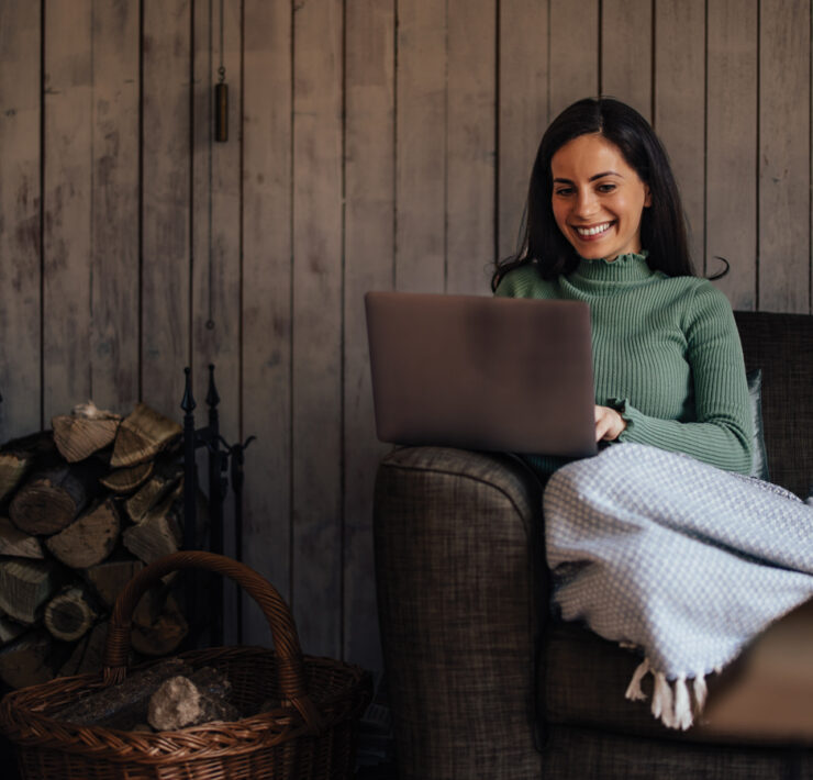 Featured Woman Writing A Novel In A Cabin