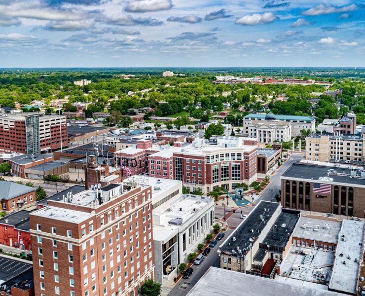 Aerial photo of downtown Columbia