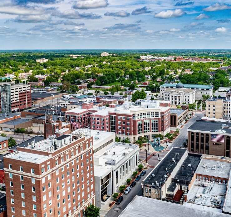 Aerial photo of downtown Columbia