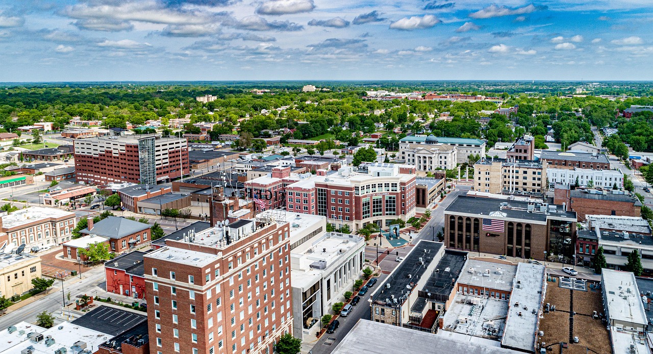 Aerial photo of downtown Columbia