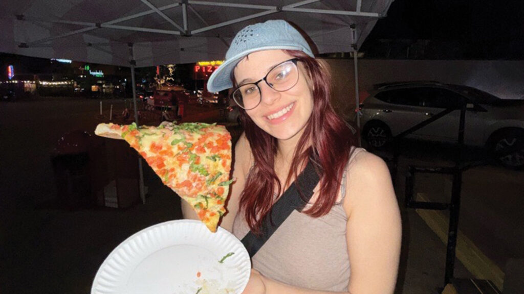 Featured Kelsey Winkeljohn Enjoying Pizza In Austin