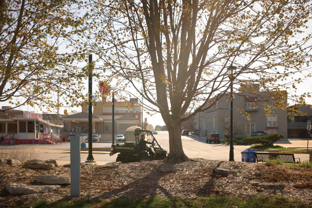 Homeless Outreach Officers Drive Golf Cart Through Downtown