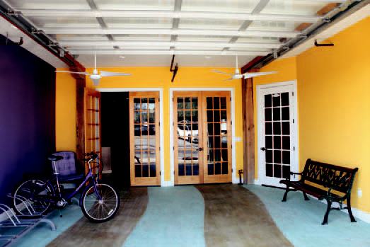 Bright colors and French doors decorate the entrance to Woodruff Sweitzer. Bright colors and French doors decorate the entrance to Woodruff Sweitzer.