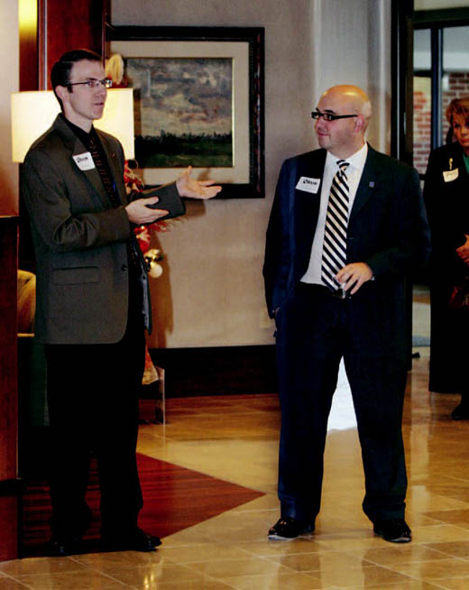 Columbia Board of Realtors President Kenney Hubble introduces Brown to attendees.