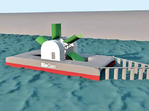 The Current Power team hopes to start building a prototype this year or early next year for the RioGen, a floating paddle wheel that would use river power to harness electricity. The Current Power team hopes to start building a prototype this year or early next year for the RioGen, a floating paddle wheel that would use river power to harness electricity.