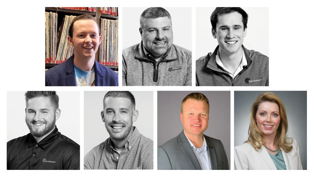 seven professiona individual headshots of men and women side by sie