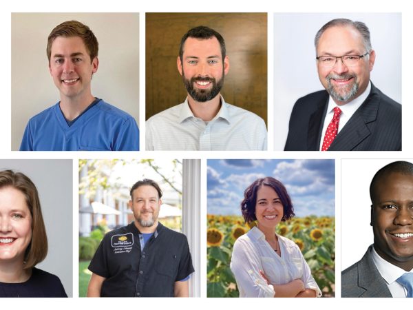 seven individual headshots side by side of men and women