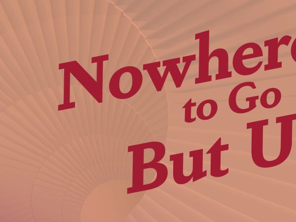 nowhere to go but up pink and red graphic