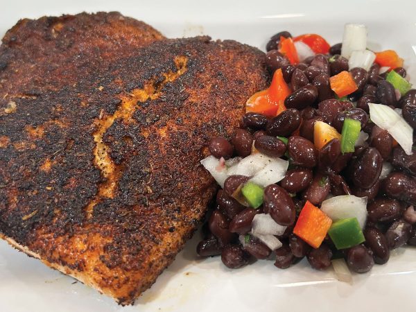 Bronzed Salmon with Black Bean Salsa
