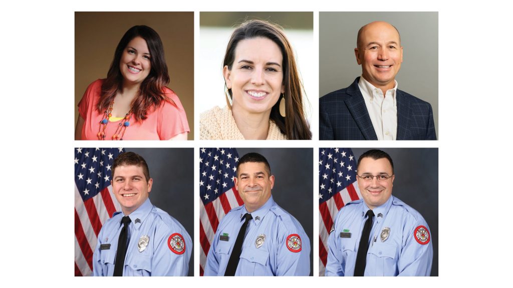 six individual headshots side by side of different men and women