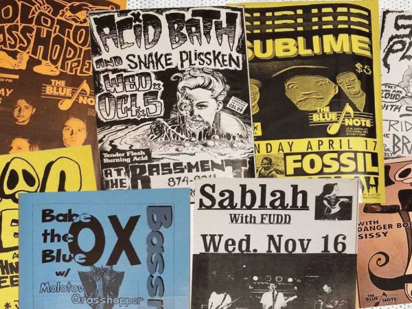colorful designs and various band names like Fudd