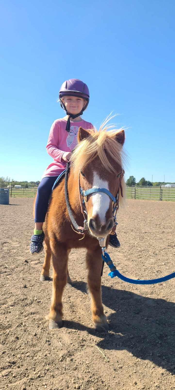 A young Coyote Hills rider on a pony.