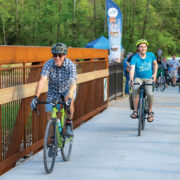 Featured Cyclists Enjoy The New Perche Creek Trail Bridge