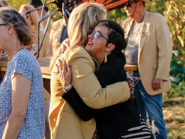 Featured Mayor Barbara Buffaloe Hugging Chamber Ambassador