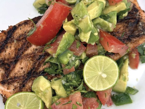 Grilled Southwest Salmon with Avocado Relish