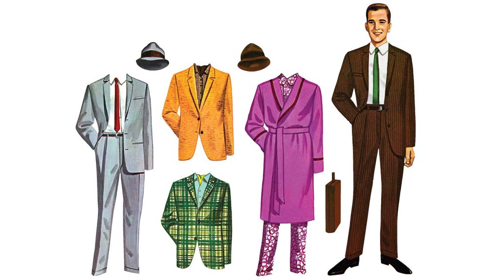 including a gray suit