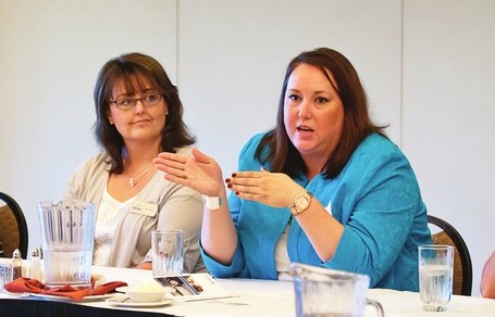 Lynn Wobig of Wobig Insurance Group and Elizabeth Mendenhall of RE/MAX Boone Realty