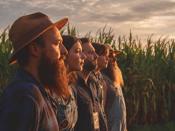 Kay Brothers band photo in cornfield