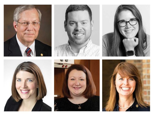 six individual professional headshots of men and women